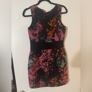 Hutch Black and Pink, Orange and Grey Mini Dress